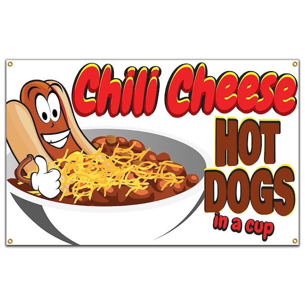 Signmission Chili Cheese Hot Dogs Banner Concession Stand Food Truck Single Sided B-60 Chili Cheese Hot Dogs19 - main